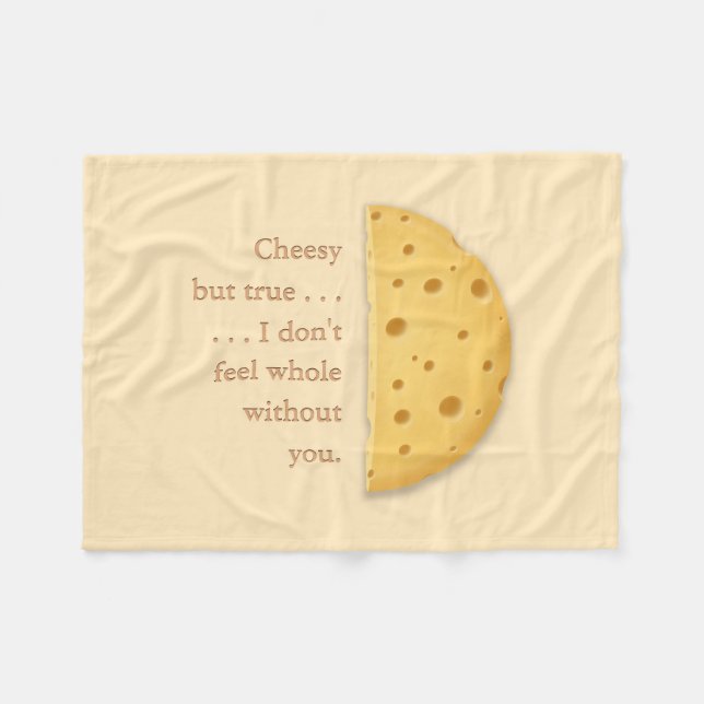 Customisable Cheesy Romantic Message Trompe L'oeil Fleece Blanket (Front (Horizontal))