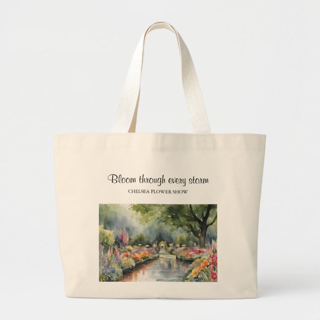 Customisable Chelsea Flower Show Watercolour Art Large Tote Bag (Front)