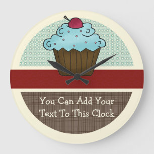 Customisable Cherry Cupcake v2 Large Clock