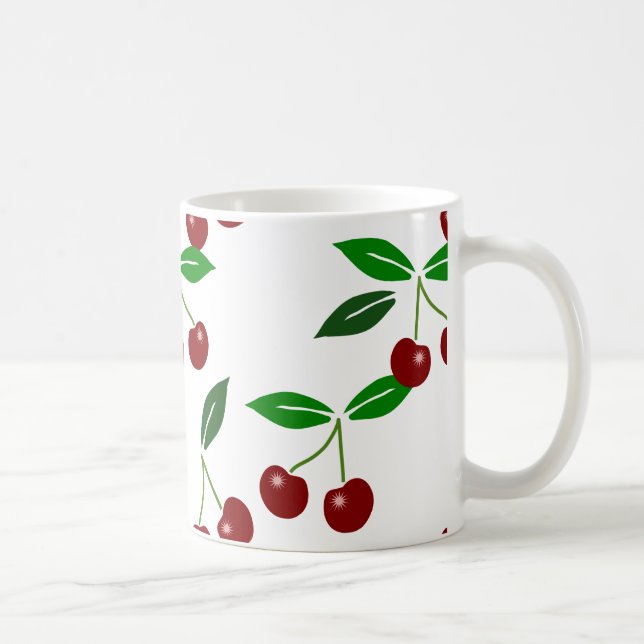 Customisable Cherry Seamless Pattern Coffee Mug (Right)