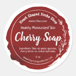 Customisable Cherry Soap Label Handmade Business