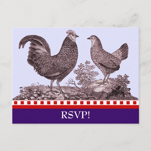 Customisable Chicken BBQ RSVP Response Card (Front)