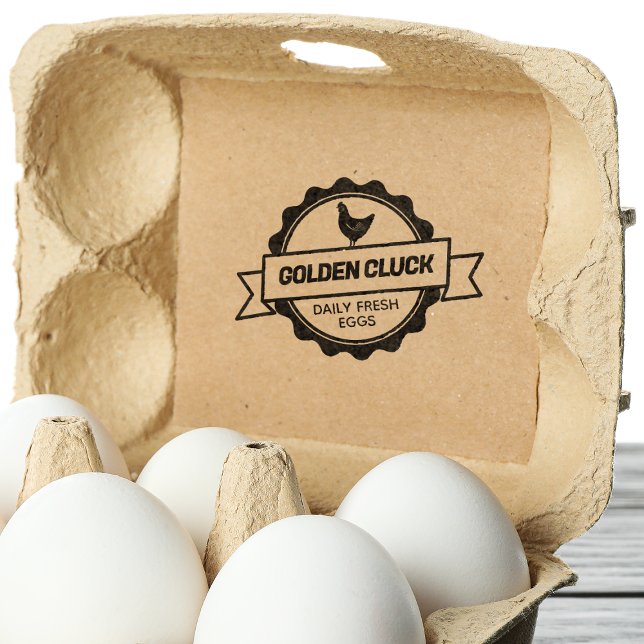 Customisable Chicken Farm Fresh Eggs Rubber Stamp (Creator Uploaded)