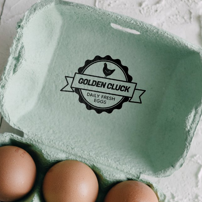 Customisable Chicken Farm Fresh Eggs Self-inking Stamp (Creator Uploaded)