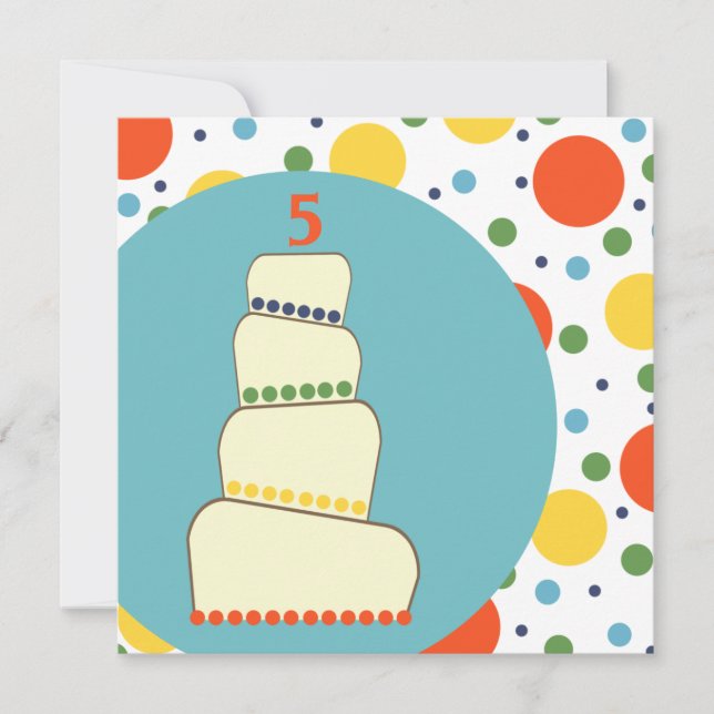 Customisable Child's Birthday Invitation - Dots (Front)