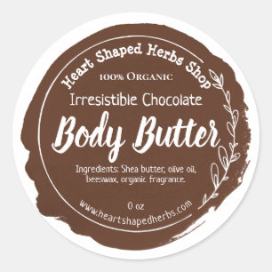 Customisable Chocolate Body Butter Label Handmade