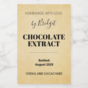 Customisable Chocolate Extract Label