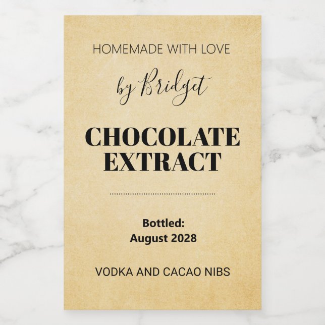 Customisable Chocolate Extract Label (Single Label)