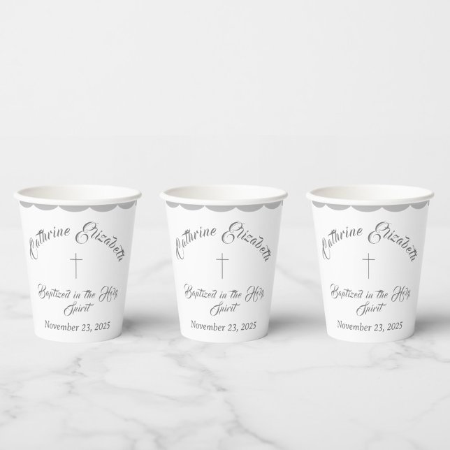 Customisable Christening/Baptism  Paper Cups (Creator Uploaded)