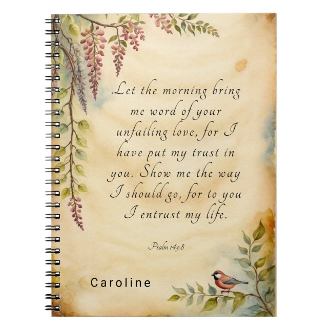 Customisable Christian Bible Verse Art Notebook (Front)
