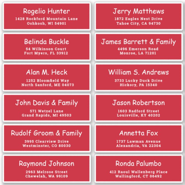 Customisable Christmas address labels sticker (Front)