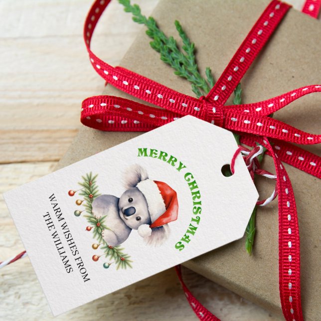 Customisable Christmas Aussie Koala Gift Tags (Creator Uploaded)