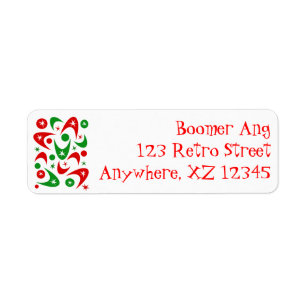 Customisable Christmas Boomerangs Return Address Label