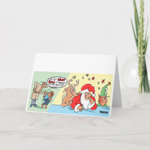 Customisable Christmas Card features stoned Santa