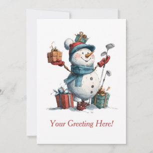 Customisable Christmas Card for Golfers