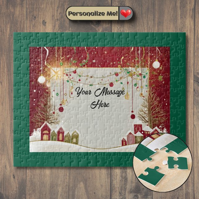 Customisable Christmas Card Jigsaw Puzzle (Customizable Christmas Card Jigsaw Puzzle)