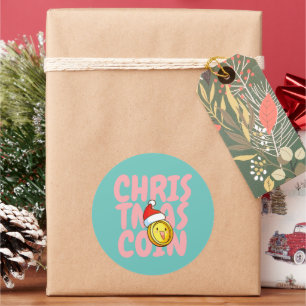 Customisable Christmas Coin Classic Round Sticker