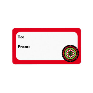 Customisable Christmas Dartboard Label