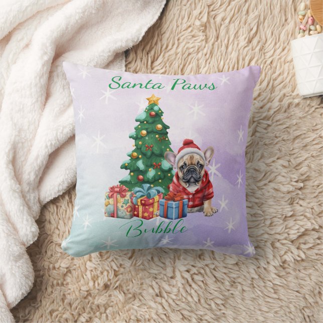 Customisable Christmas Dog French Bulldog Cushion (Blanket)