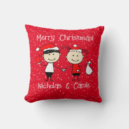 Customisable Christmas for Couples Fun Holiday Cushion
