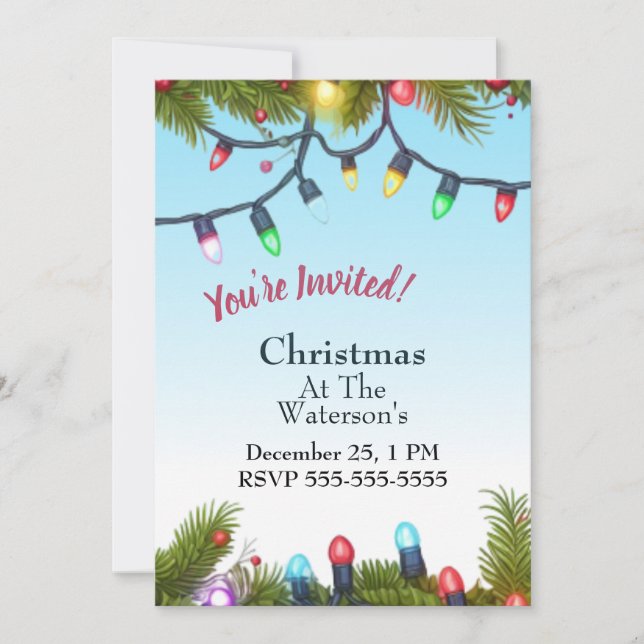 Customisable Christmas Frame Invitation Card (Front)