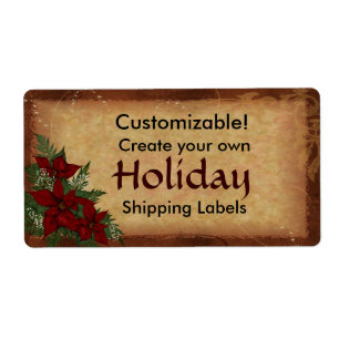 Customisable Christmas Holiday Package Labels
