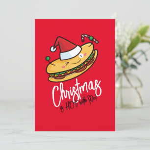 Customisable Christmas Hotdog cartoon  Invitation