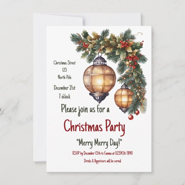 Customisable Christmas invite (Front)