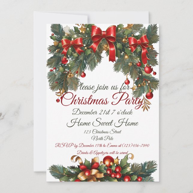 Customisable Christmas invite (Front)