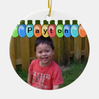 Customisable Christmas Lights Photo Ornament