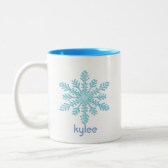  Customisable Christmas Mug, Holiday Cheer Two-Tone Coffee Mug (Left)