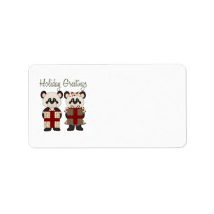 Customisable Christmas Panda Gifts and Tees Label
