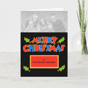 Customisable Christmas Photo Card with Holly