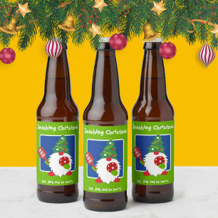Customisable 🎅Christmas pickleball   Beer Bottle Label