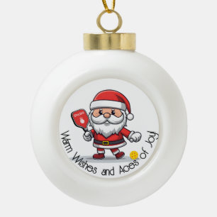 Customisable 🎅Christmas pickleball Ceramic Ball Christmas Ornament