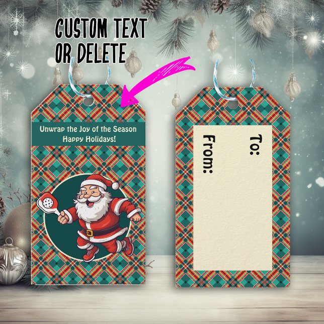 Customisable 🎅Christmas pickleball   Gift Tags (Customizable gift tags for pickleballers)