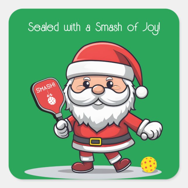 Customisable 🎅Christmas pickleball   Square Sticker (Front)