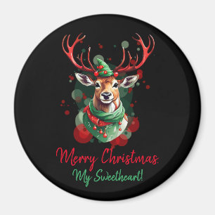Customisable Christmas Reindeer Magnet