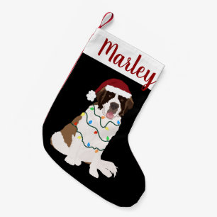Customisable Christmas Saint Bernard Small Christmas Stocking