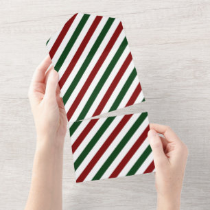 Customisable Christmas Stripes All In One Invitation