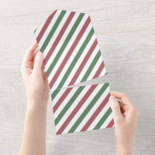 Customisable Christmas Stripes All In One Invitation