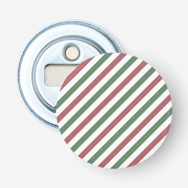 Customisable Christmas Stripes Bottle Opener (Front)