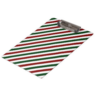 Customisable Christmas Stripes Clipboard