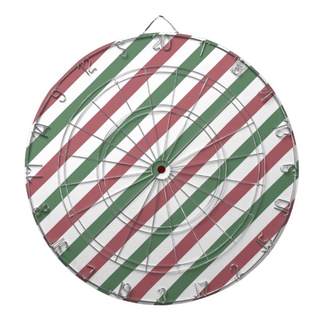 Customisable Christmas Stripes Dartboard (Front)