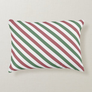 Customisable Christmas Stripes Decorative Cushion