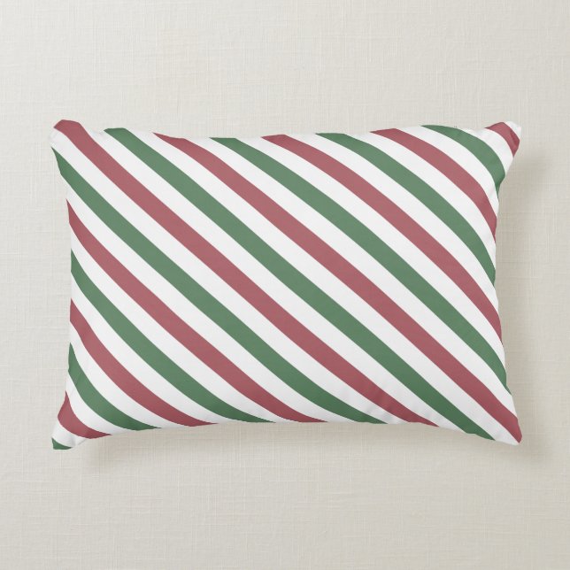 Customisable Christmas Stripes Decorative Cushion (Front)
