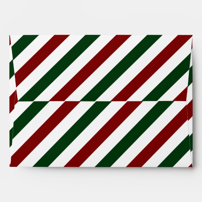 Customisable Christmas Stripes Envelope (Back (Top Flap))