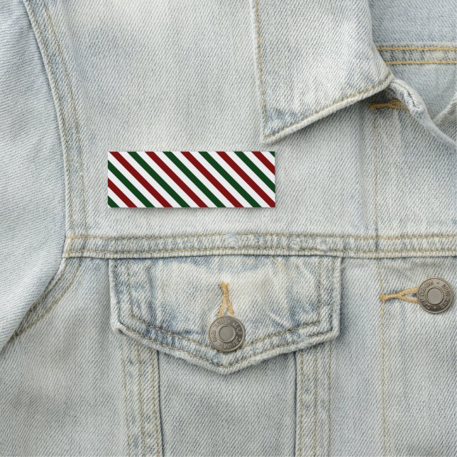 Customisable Christmas Stripes Name Tag (In Situ)