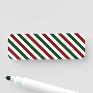 Customisable Christmas Stripes Name Tag
