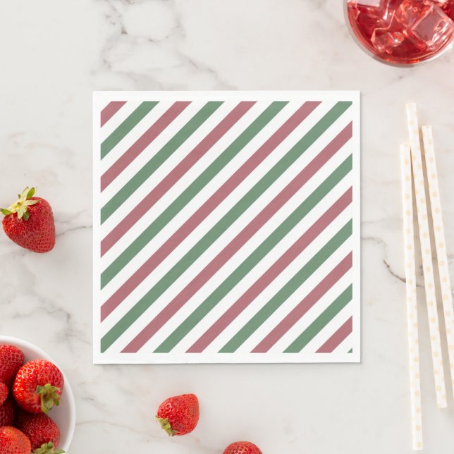 Customisable Christmas Stripes Napkin (Insitu)
